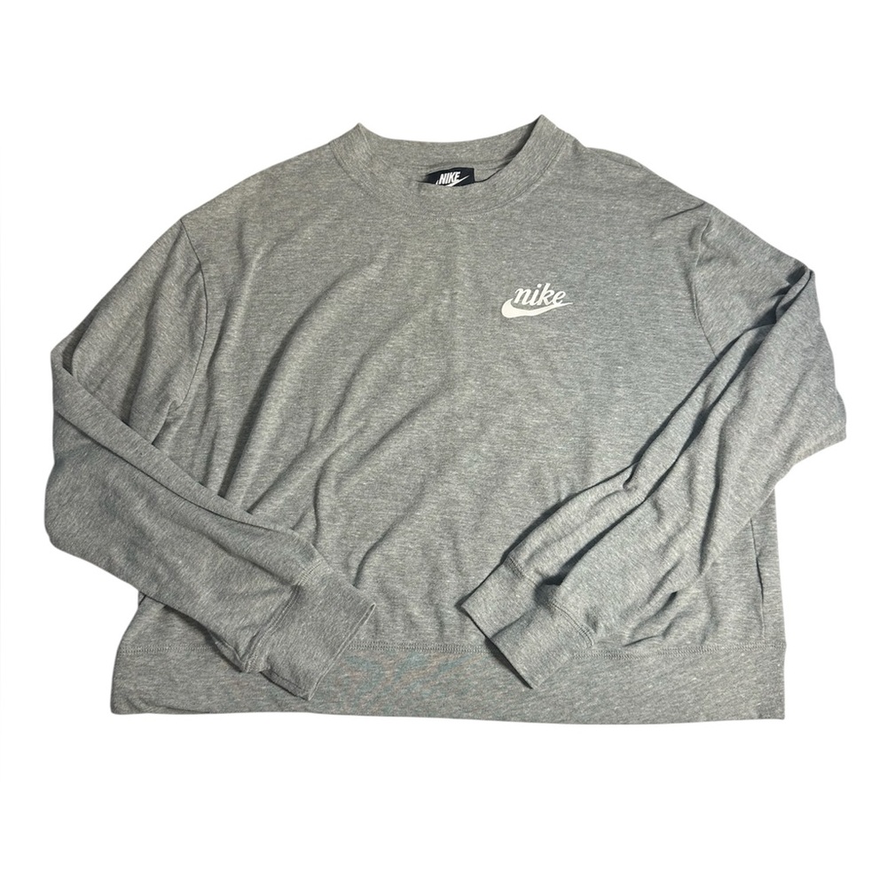 Nike Grey Crewneck Sweatshirt Women’s Medium Cropped
